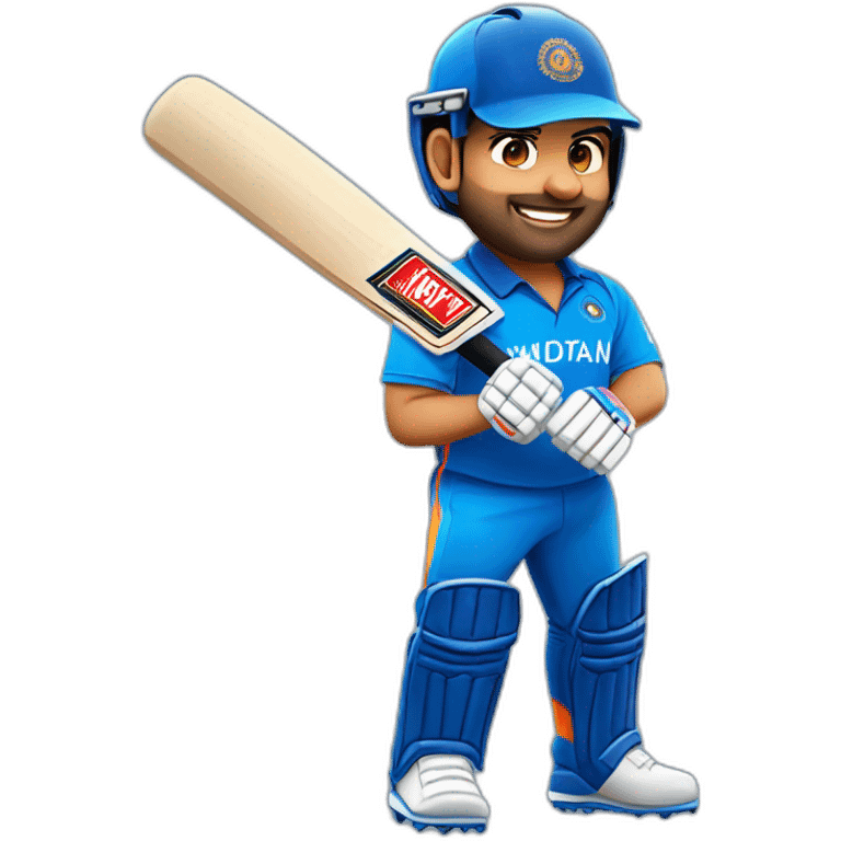 Rohit sharma IN CRICKET INIFORM WITH BAT emoji