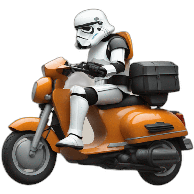 stromtrooper riding an italian moped emoji