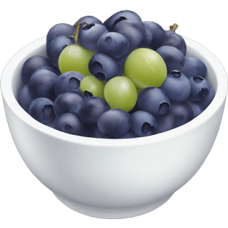 yoghurt bowl with grapes and blueberries emoji