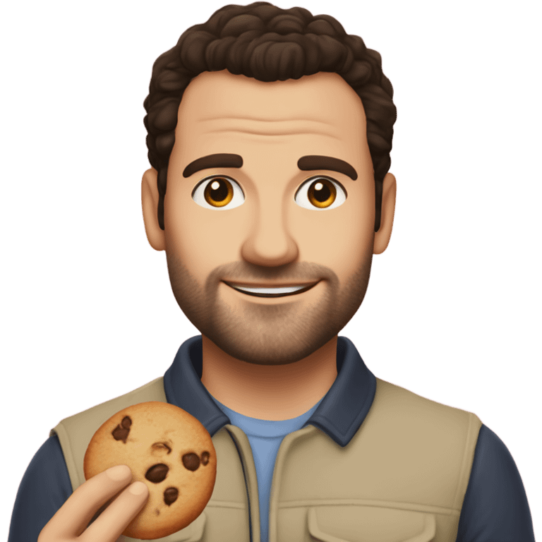 nick miller from new girl, with a cookie in hand emoji