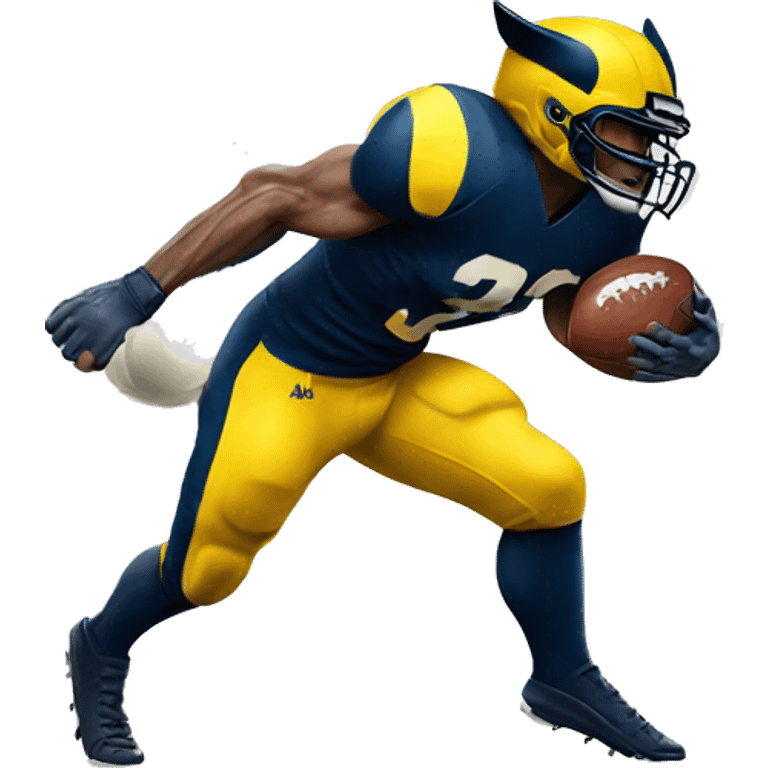 Wolverine playing football emoji