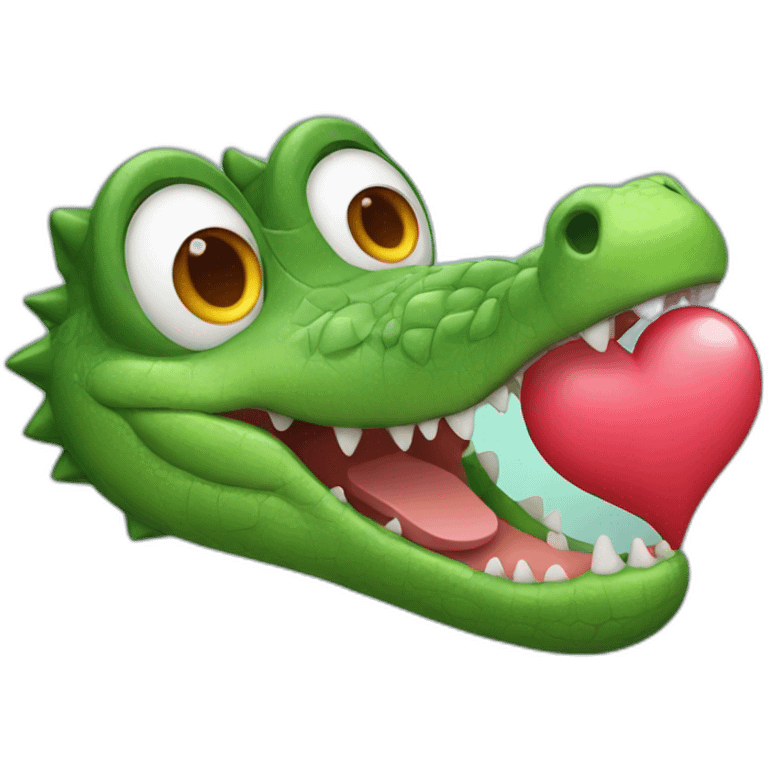 crocodile with heart in his eyes emoji