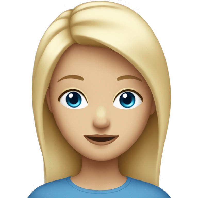 Blond girl with blue eyes emoji