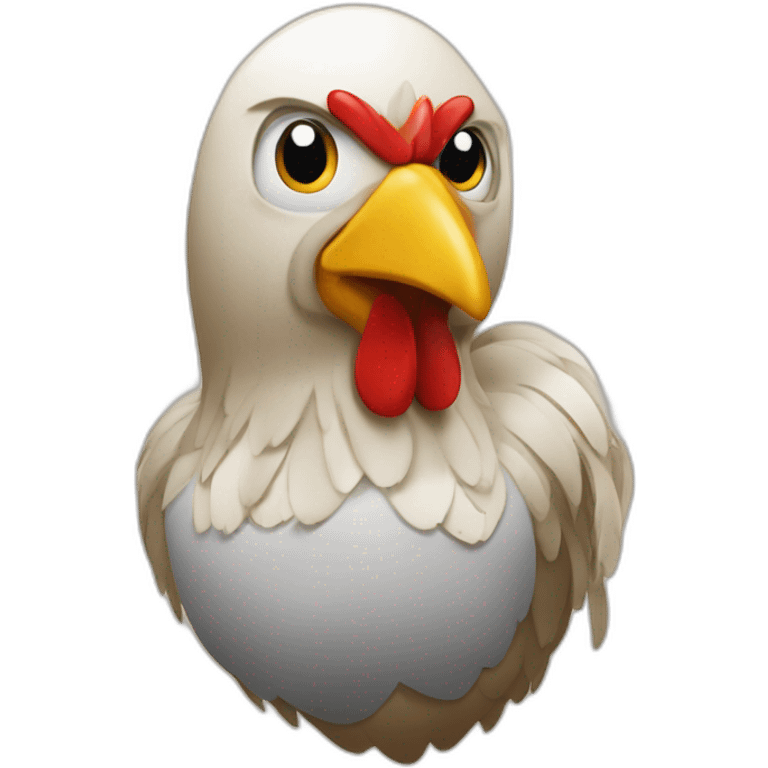 Pollo con un secador de pelo emoji