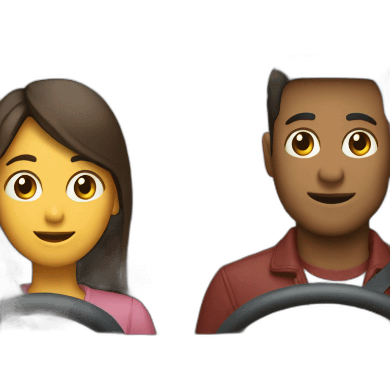 Hombre y mujer en un coche emoji