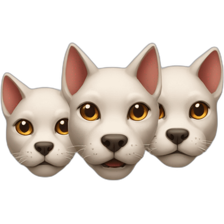 three heads cerberus cat face emoji