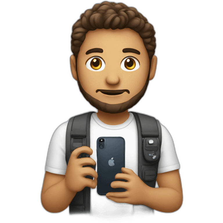 I product designer holding phone emoji