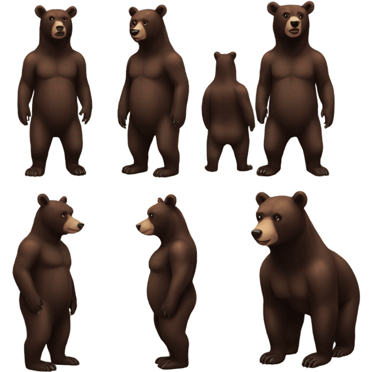 Full body reddish black bear  emoji