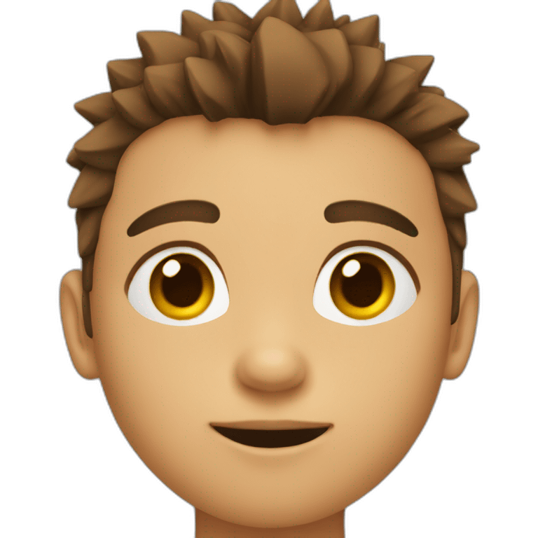 9 year old boy with brown spiked haircut emoji