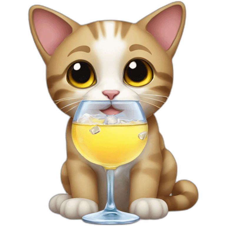 cute cat drinking vodka emoji