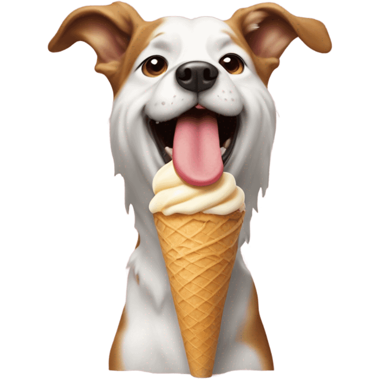 Dog eating ice cream emoji