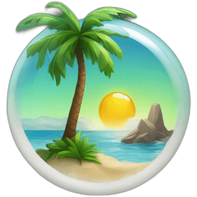 Palm tree and resin emoji