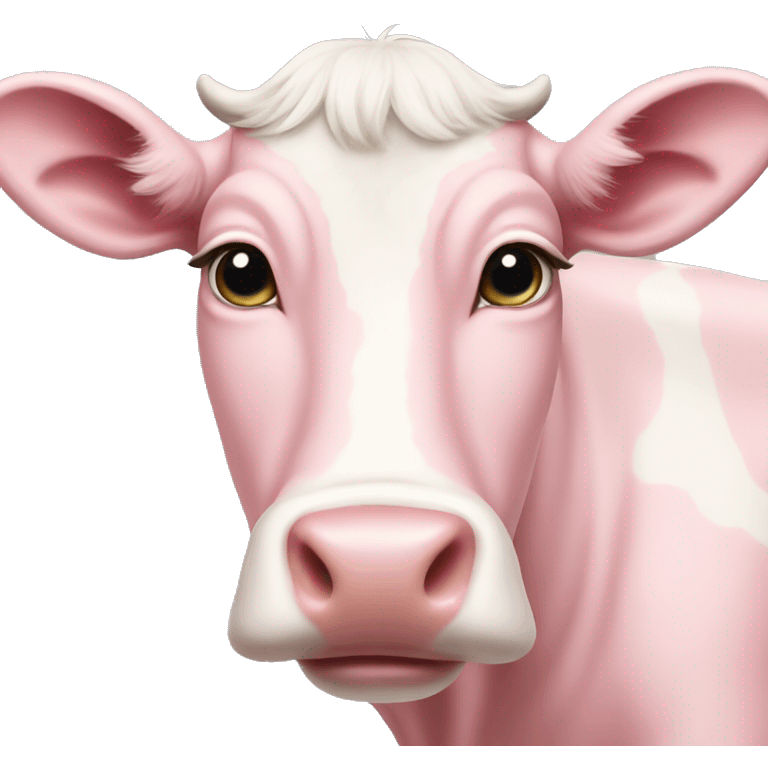 Pastel pink cow emoji