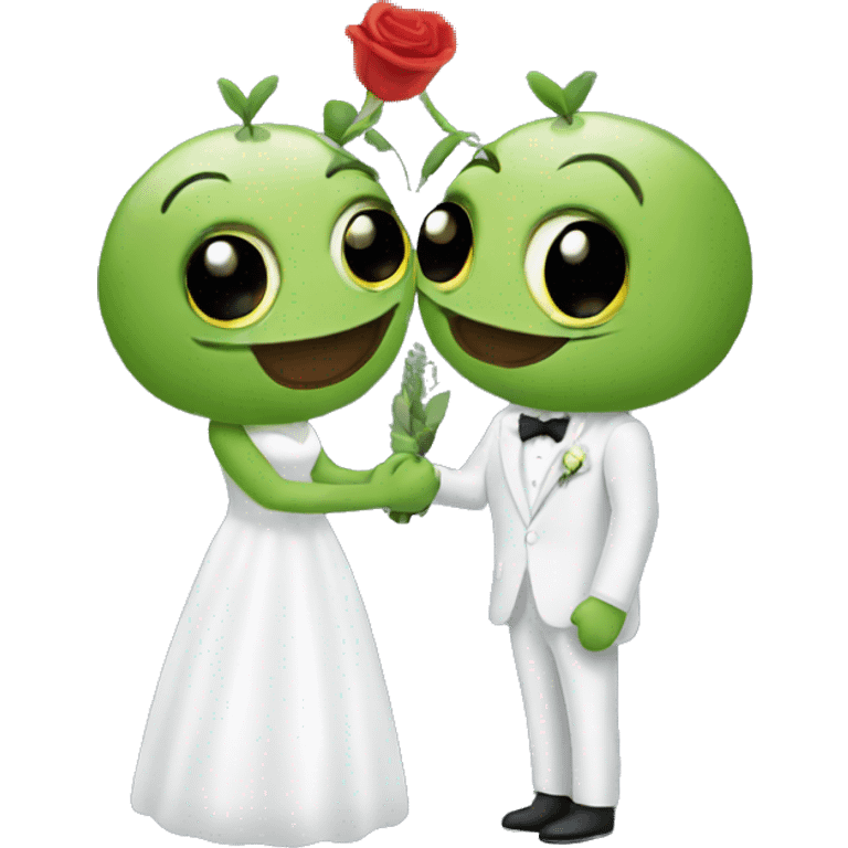 Two caterpillars getting married emoji