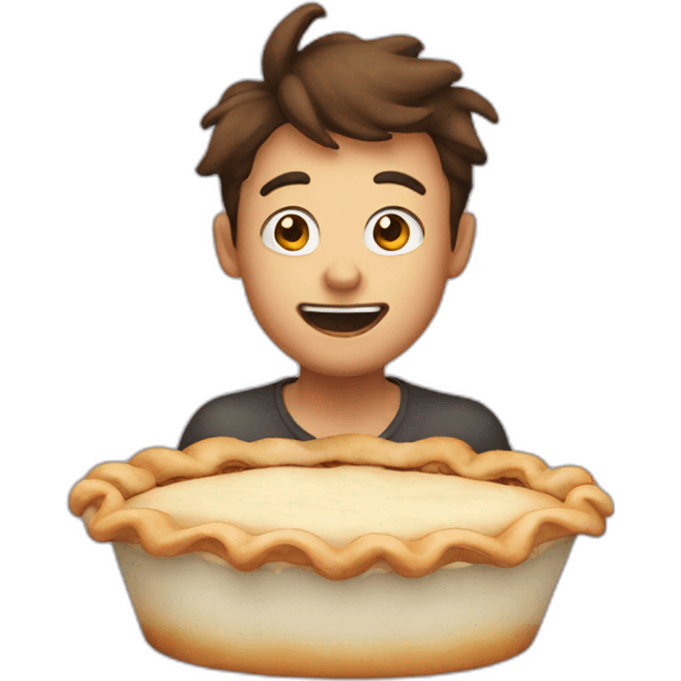 Person floating after pie smell emoji