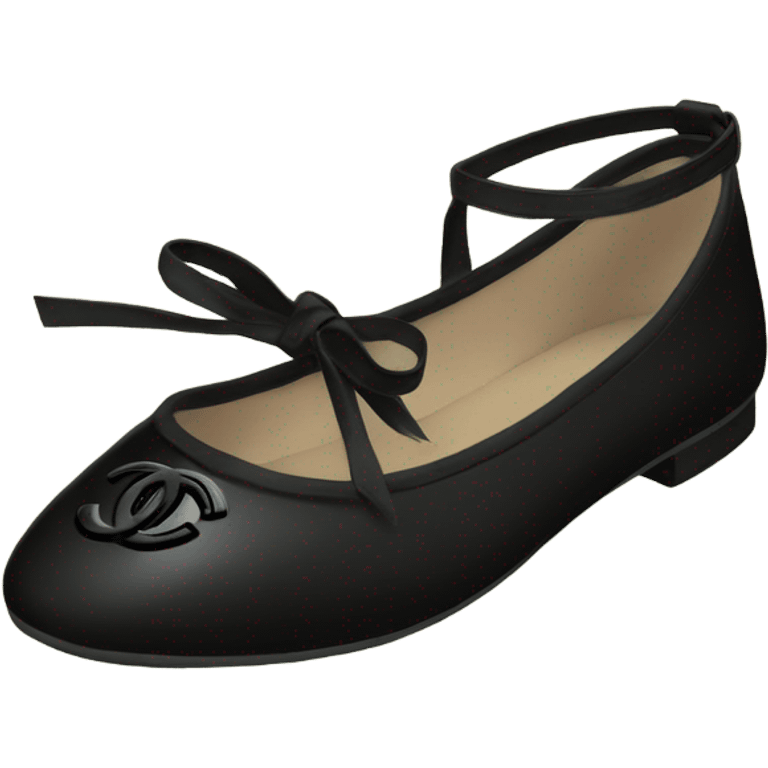 Black Chanel ballet flats emoji