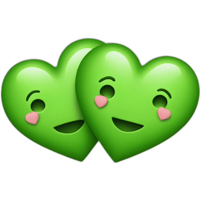 Two-Green-heart-with-love emoji