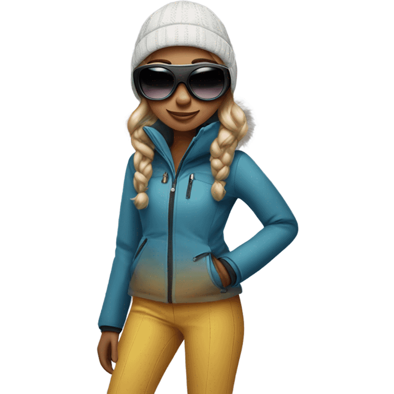 stylish girl on a ski emoji