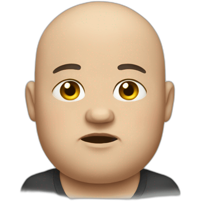 bald, chubby, moody emoji