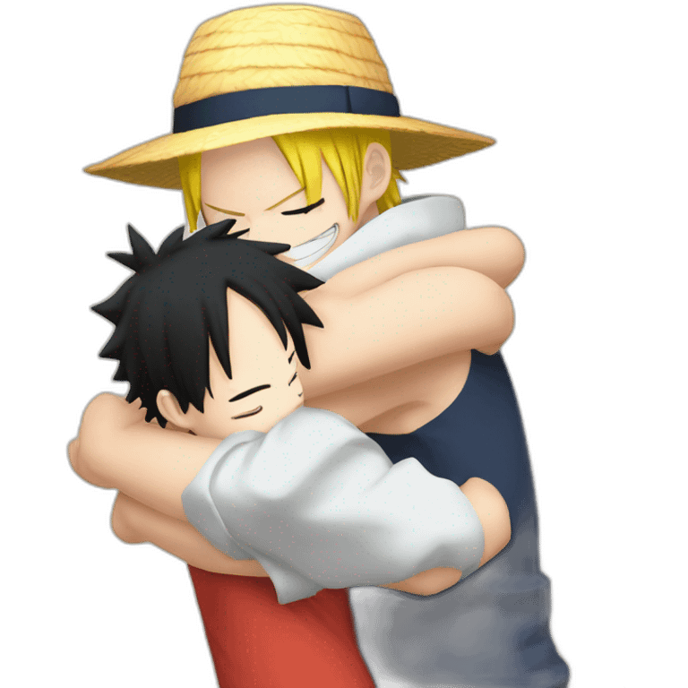 Luffy With Narutu hug emoji