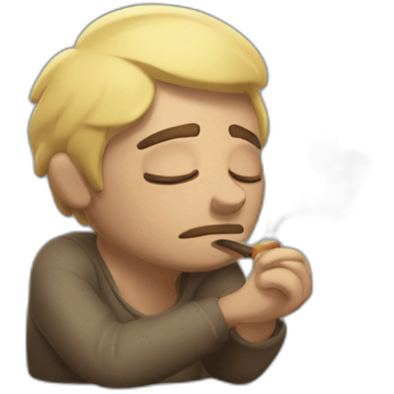 Tired weary sleepy smoke emoji