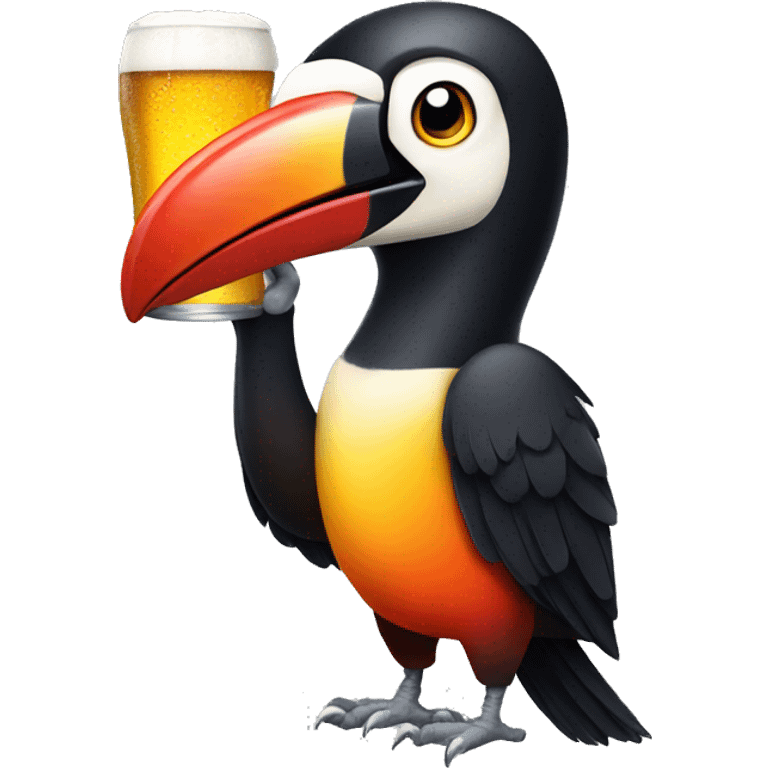 toucan holding a beer emoji