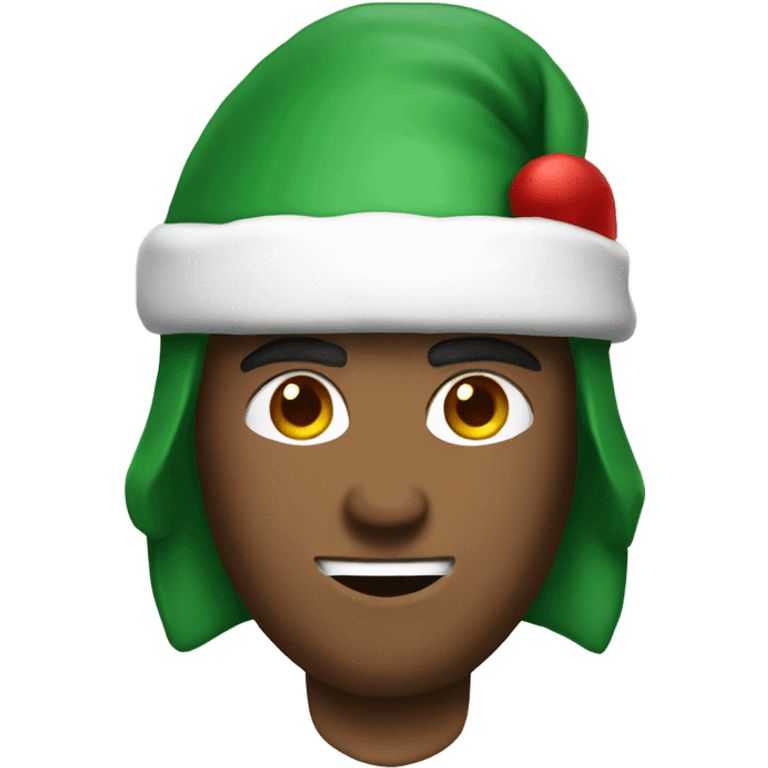 spartan male wearing santa hat emoji