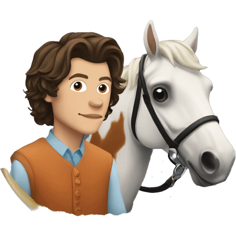 Harry Styles with a fishbowl on a horse  emoji