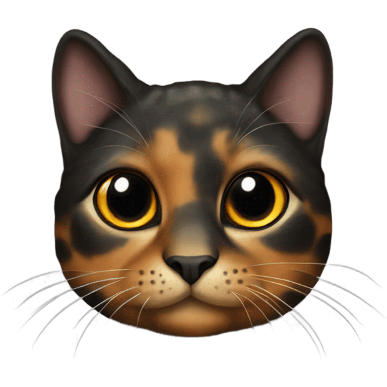 Tortoise shell cat mostly black emoji