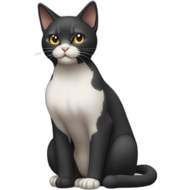 Sitting-bicolor-cat-dark-type-pokemon emoji