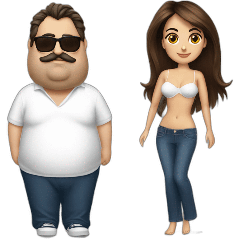 Penelope Cruz with a fat man’s body emoji