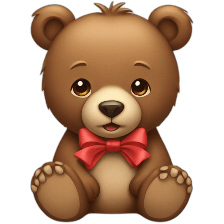 Bear with bow emoji