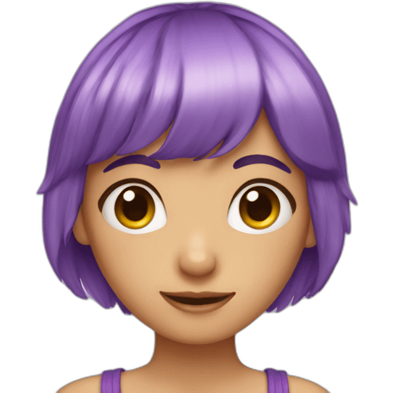 Fairy with bangs and purple hair emoji