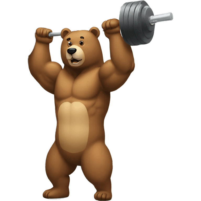 Bear working out in the gym emoji