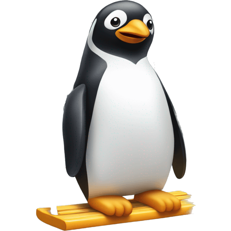 Penguin sitting on a playground swing emoji