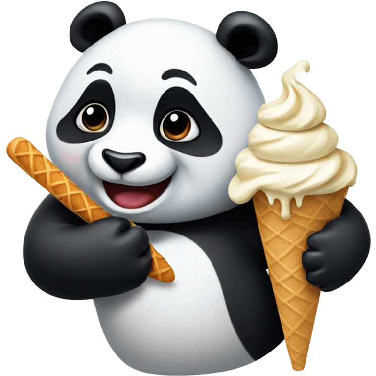 Panda eating ice cream emoji