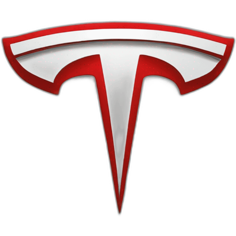 Tesla logo in red emoji