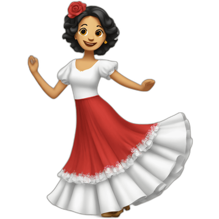 woman dancing sevillanas with typical clothes emoji