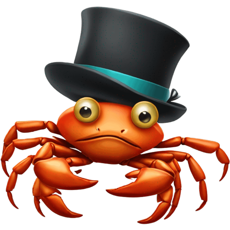 crab with tophat emoji