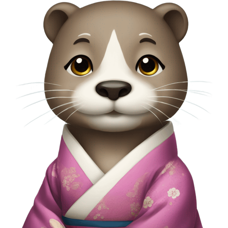 a otter face wearing traditional korean hanbok emoji