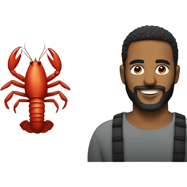 Jordan with beard hanging out a lobster emoji