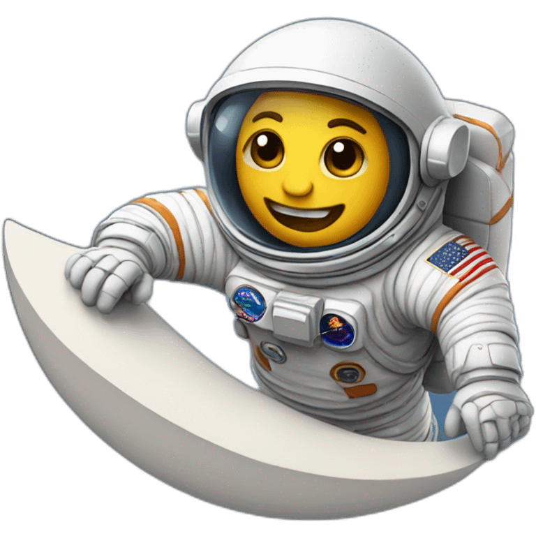 Astronaut surfing on the moon emoji