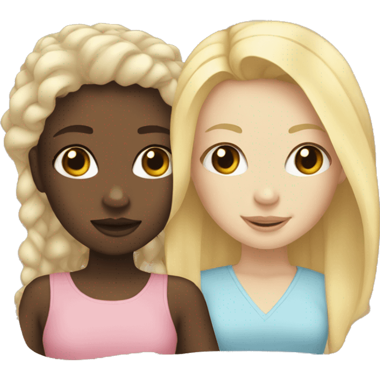 black girl and blonde white girl best friends emoji