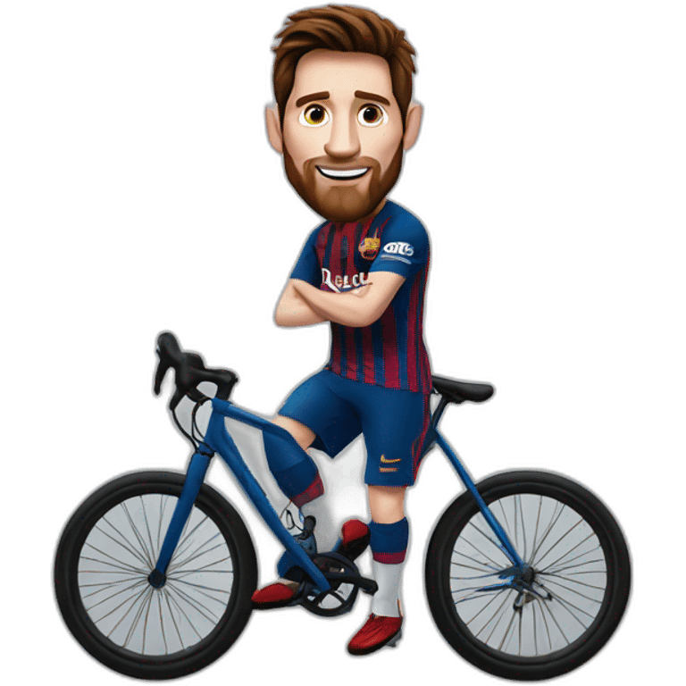 Leo Messi en bici emoji