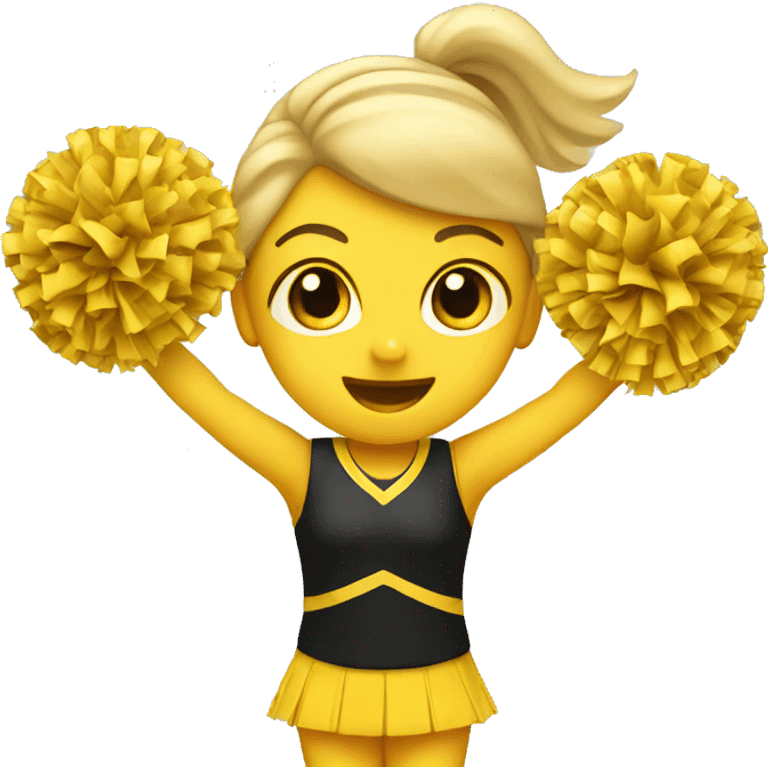 yellow emoji cheerleader cheering emoji