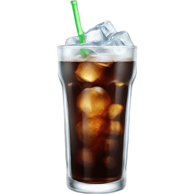 Tall glass of cola zero with ice Cubus emoji