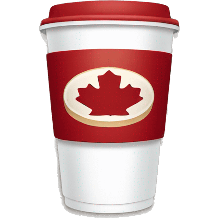 “Tim Hortons store with a red and white color scheme, featuring the classic Tim Hortons logo, a warm and welcoming design that represents a popular coffee and donut shop.” emoji