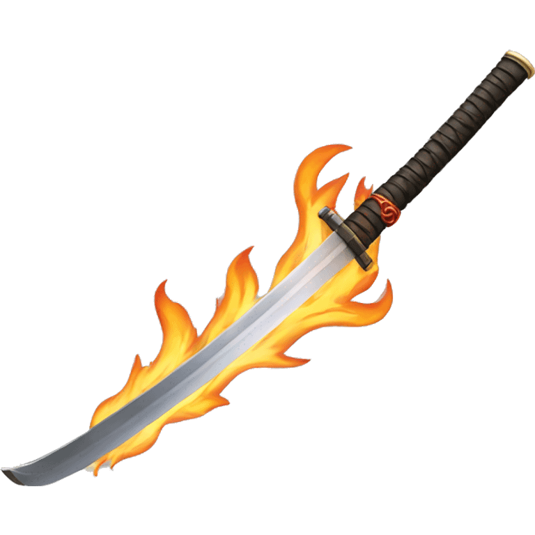 Large flaming katana emoji