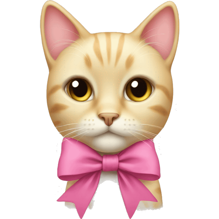 Blonde Cat with a big pink bow emoji