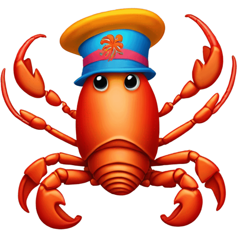 Lobster with hat emoji